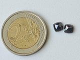 5mm Black Diamond Pair, Natural Black Square Shaped Rose Cut Faceted Cushion Diamond Flat Back Cabochon for Earring - PDD776