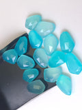 16-20mm Aqua Chalcedony Fancy / Rose Cut Flat Back Cabochons For Jewelry (2 Pcs To 5 Pcs) - PNG35