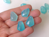 16-20mm Aqua Chalcedony Fancy / Rose Cut Flat Back Cabochons For Jewelry (2 Pcs To 5 Pcs) - PNG35