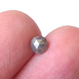 4.4mm Dark Grey Rose Cut Diamond, 0.21 Cts Natural Dark Grey Round Flat Back Diamond Cabochon for Ring - PDD769