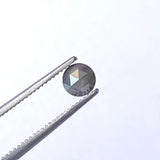 4.4mm Dark Grey Rose Cut Diamond, 0.21 Cts Natural Dark Grey Round Flat Back Diamond Cabochon for Ring - PDD769