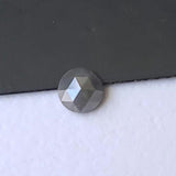 4.4mm Dark Grey Rose Cut Diamond, 0.21 Cts Natural Dark Grey Round Flat Back Diamond Cabochon for Ring - PDD769