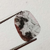 Beautiful Salt And Pepper Diamond, Conflict FREE 11.1x8.5mm, 0.75 Cts Slice Faceted Clear Black Diamond For Jewelry - PPKJ144