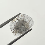 Salt And Pepper Diamond, Conflict FREE 11x7.9mm, 0.5 Cts Slice Faceted Clear Black Diamond For Jewelry - PDD768
