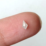 White Kite Shaped Diamond, 4.8x2.9mm Flat Back Faceted White 0.16 Cts Table / Shield Cut Diamond for Engagement Rings / Pendant-PDD810