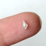 White Kite Shaped Diamond, 4.7x2.8mm Flat Back Faceted White 0.14 Cts Table / Shield Cut Diamond for Engagement Rings / Pendant - PDD802