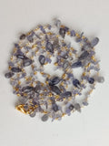 Iolite Rough 3.5-7mm & Drop 5x8mm Wire Wrapped Beaded Rosary Chain 925 Silver Rosary Chain, Colorful Necklace - PSG374