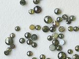 Green MELEE Diamonds, 2.5-3mm Round Rose Cut Faceted Green Diamond For Jewelry (3Pcs To 6Pcs) - PPKJ155