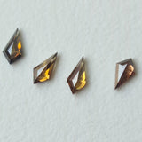 Brown Kite Cut Diamond, 4mm Kite Shape Flat Back Diamond Cabochon For Engagement Ring & Wedding Ring Gifts For Her - PDD867