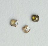 2.3mm Brown Cushion Diamond, Natural Champagne Sparkling Rose Cut Square Flat Back Cabochon Cognac Diamond For Jewelry Ring - PDD809
