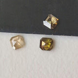 2.3mm Brown Cushion Diamond, Natural Champagne Sparkling Rose Cut Square Flat Back Cabochon Cognac Diamond For Jewelry Ring - PDD809