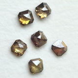 2.3-2.4mm Brown Emerald Diamond, Natural Champagne Sparkling Rose Cut Emerald Flat Back Cabochon Cognac Diamond For Jewelry - PDD814