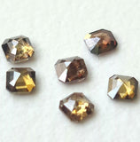 2.3-2.4mm Brown Emerald Diamond, Natural Champagne Sparkling Rose Cut Emerald Flat Back Cabochon Cognac Diamond For Jewelry - PDD814