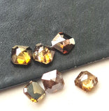 2.3-2.4mm Brown Emerald Diamond, Natural Champagne Sparkling Rose Cut Emerald Flat Back Cabochon Cognac Diamond For Jewelry - PDD814