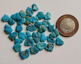 8-11mm Arizona Turquoise Slice Stones, Raw Loose Rough Turquoise Gemstones, Undrilled Beautiful Slices for Jewelry - PSG376
