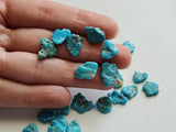 8-11mm Arizona Turquoise Slice Stones, Raw Loose Rough Turquoise Gemstones, Undrilled Beautiful Slices for Jewelry - PSG376
