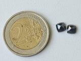 5mm Black Diamond Pair, Natural Black Square Shaped Rose Cut Faceted Cushion Diamond Flat Back Cabochon for Earring - PDD776