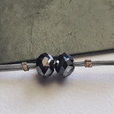 Single Piece Black Diamond Beads Faceted Diamond Rondelle Bead for Chain, Necklace, Pendant, Black Loose Diamonds, 1 piece - PDD815