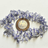 Tanzanite Rough Beads 3-5mm & Drop 4x6-5x8mm Wire Wrapped Beaded Rosary Chain 925 Silver Tanzanite Rosary Chain for Necklace - PSG380