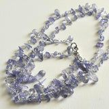 Tanzanite Rough Beads 3-5mm & Drop 4x6-5x8mm Wire Wrapped Beaded Rosary Chain 925 Silver Tanzanite Rosary Chain for Necklace - PSG380