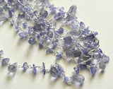 Tanzanite Rough Beads 3-5mm & Drop 4x6-5x8mm Wire Wrapped Beaded Rosary Chain 925 Silver Tanzanite Rosary Chain for Necklace - PSG380