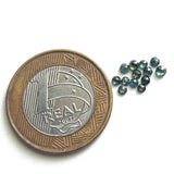 Green Blue MELEE Diamonds, 2-2.5mm Round Rose Cut Flat Back Cabochon Faceted Blue Green Diamond For Jewelry (2Pcs To 4Pcs) - PPKJ159