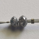Single Piece Grey Diamond Beads Faceted Diamond Rondelle Bead for Chain, Necklace, Pendant, Grey Loose Diamonds, 1 piece - PDD824