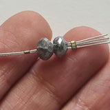 Single Piece Grey Diamond Beads Faceted Diamond Rondelle Bead for Chain, Necklace, Pendant, Grey Loose Diamonds, 1 piece - PDD824
