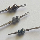 Single Piece Grey Diamond Beads Faceted Diamond Rondelle Bead for Chain, Necklace, Pendant, Grey Loose Diamonds, 1 piece - PDD824