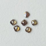 2.3-2.4mm Brown Emerald Diamond, Natural Champagne Sparkling Rose Cut Emerald Flat Back Cabochon Cognac Diamond For Jewelry - PDD814