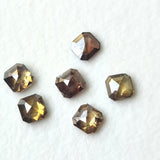 2.3-2.4mm Brown Emerald Diamond, Natural Champagne Sparkling Rose Cut Emerald Flat Back Cabochon Cognac Diamond For Jewelry - PDD814