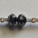 Single Piece Black Diamond Beads Faceted Diamond Rondelle Bead for Chain, Necklace, Pendant, Black Loose Diamonds, 1 piece - PDD815