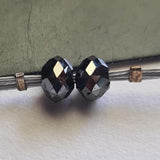 Single Piece Black Diamond Beads Faceted Diamond Rondelle Bead for Chain, Necklace, Pendant, Black Loose Diamonds, 1 piece - PDD815