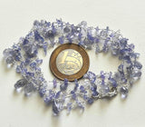 Tanzanite Rough Beads 3-5mm & Drop 4x6-5x8mm Wire Wrapped Beaded Rosary Chain 925 Silver Tanzanite Rosary Chain for Necklace - PSG380