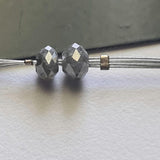 Single Piece Grey Diamond Beads Faceted Diamond Rondelle Bead for Chain, Necklace, Pendant, Grey Loose Diamonds, 1 piece - PDD824