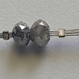 Single Piece Grey Diamond Beads Faceted Diamond Rondelle Bead for Chain, Necklace, Pendant, Grey Loose Diamonds, 1 piece - PDD824