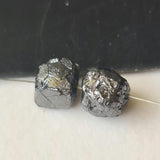4.5mm 2 Pieces Black Drilled Rough Raw Uncut Diamond Beads For Jewelry-PPKJ163