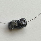 4.5mm 2 Pieces Black Drilled Rough Raw Uncut Diamond Beads For Jewelry-PPKJ163