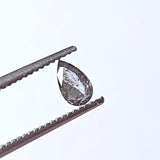 Salt And Pepper Pear Diamond, 5x3mm Clear Black Rose Cut Diamond for Ring-PDD834