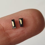 Black Tapered 4x2 mm Baguette Cut Rectangle Faceted Diamond for Earring-PDD836