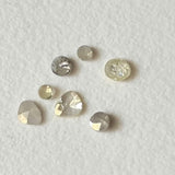 3-5mm Off White Faceted Off White Diamond Polki Slices For Jewelry, 6 pcs-PDD851