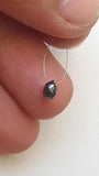 5x3.9mm 0.55 Cts Black Faceted Tear Drop Bead Drilled Diamond For Jewelry-PVD90