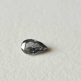 Salt And Pepper Pear Diamond, 5x3mm Clear Black Rose Cut Diamond for Ring-PDD834