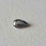 Salt And Pepper Pear Diamond, 5x3mm Clear Black Rose Cut Diamond for Ring-PDD834