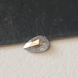Salt And Pepper Pear Diamond, 5x3mm Clear Black Rose Cut Diamond for Ring-PDD834