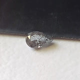Salt And Pepper Pear Diamond, 5x3mm Clear Black Rose Cut Diamond for Ring-PDD834