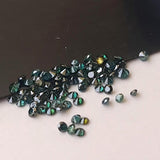Melee Green Diamonds, 1.5-2mm Round Brilliant Solitaire Faceted Peacock Diamond