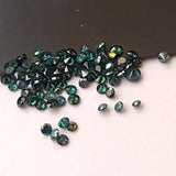 Melee Green Diamonds, 1.5-2mm Round Brilliant Solitaire Faceted Peacock Diamond
