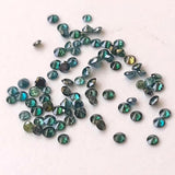 Melee Green Diamonds, 1.5-2mm Round Brilliant Solitaire Faceted Peacock Diamond