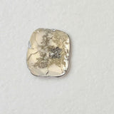 8.5mm Salt And Pepper Diamond Slice, 0.5Cts Faceted Polki Slice Loose Diamond
